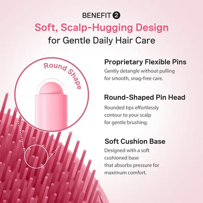 Ribbon Cherry Glass Hair Brush