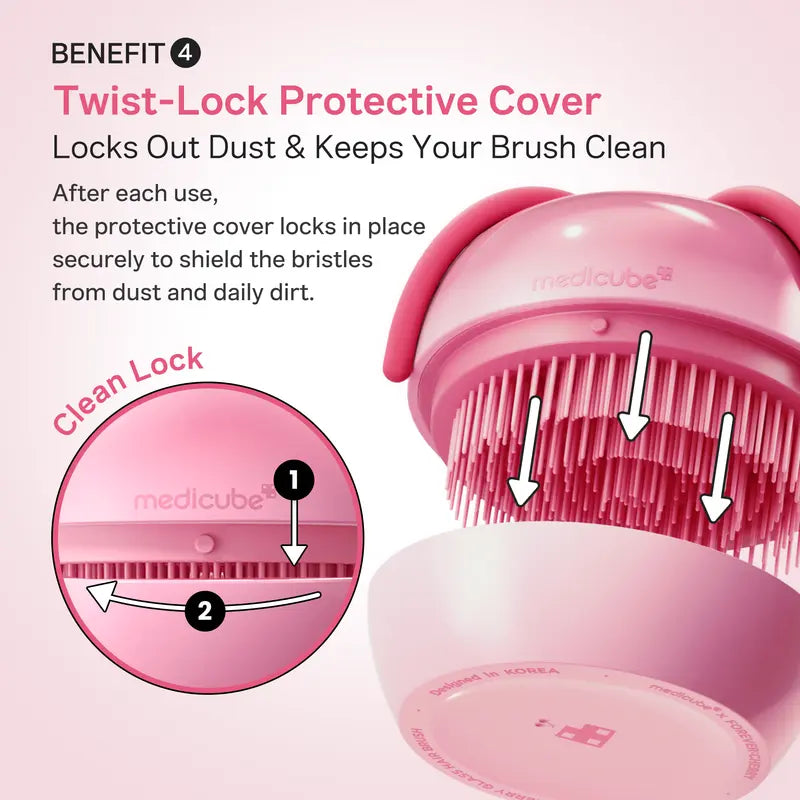 Ribbon Cherry Glass Hair Brush