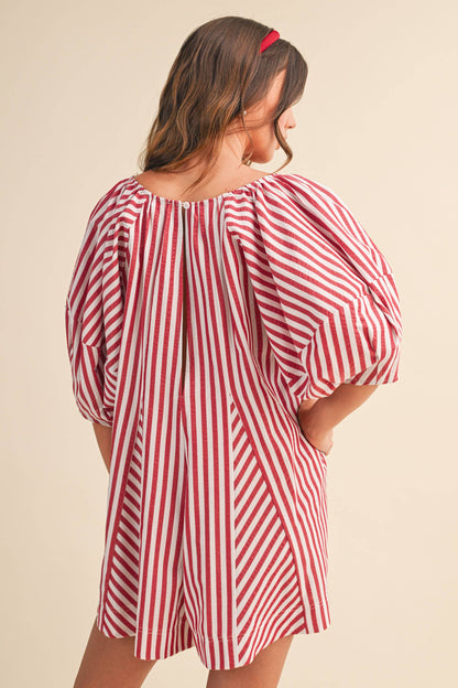 Seersucker Striped Romper