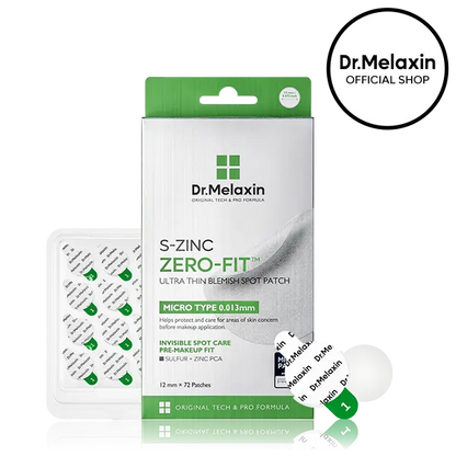 Zero-Fit Blemish & Dark Spot Patch Duo 72 Patches × 2 | S-ZINC + Mela-C·E Ultra Thin Spot Patches with Salicylic Acid, Acne Care, Sulfur, Vitamin C & Niacinamide