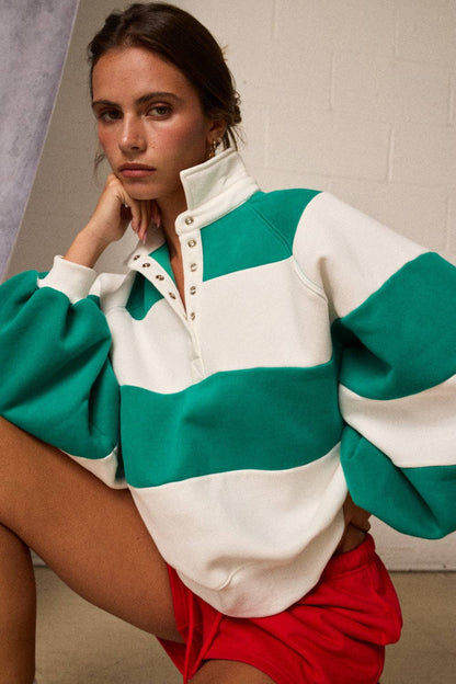 Everly Striped Rugby Pullover