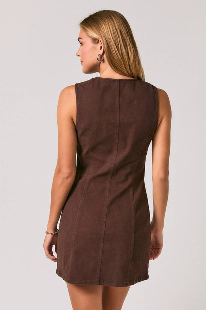 Suede Mini Bow Dress
